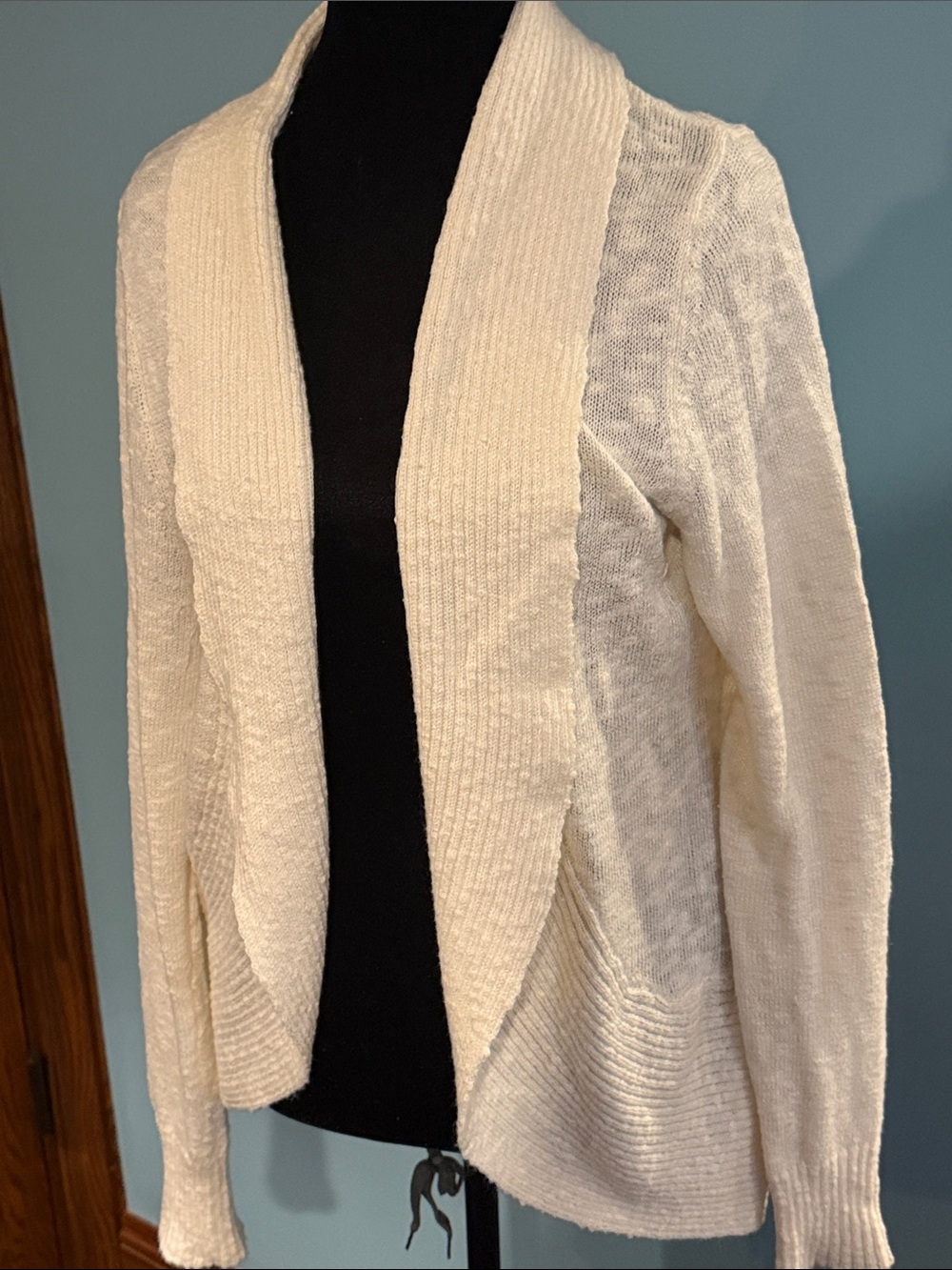 Kenneth Cole New York Cream Open-Front Knit Cardigan